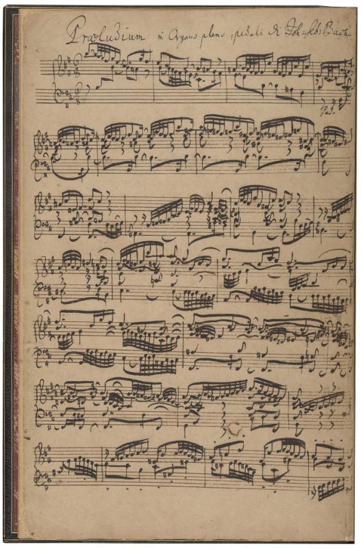 Prelude and fugue for organ in B minor, BWV 544, Autograph manuscript